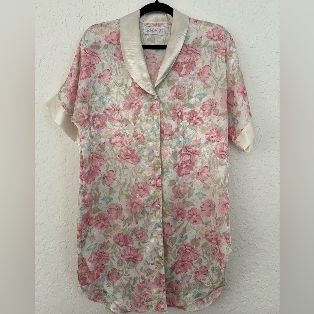 Vintage Lord and Taylor Floral Polyester Nightgown